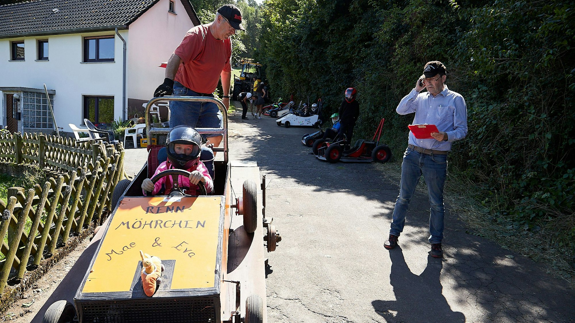 Die Seifenkiste der Rennmöhrchen steht auf der Startrampe.