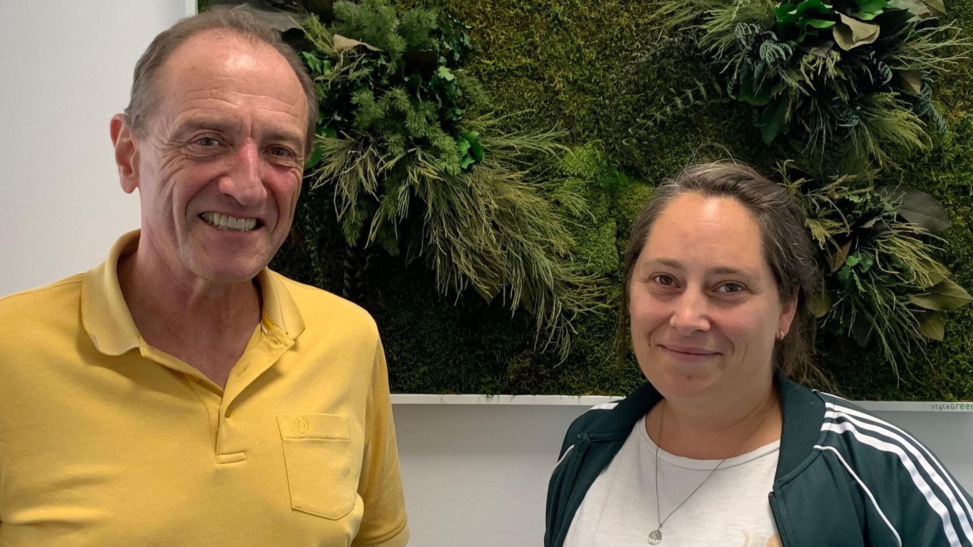 Dr. Wolfgang Paulus, Leiter des Amts für Umwelt, Klimaschutz und Stadtgrün der Stadt Bornheim und Alexandra Bohlen, interkommunale Klimaschutzmanagerin der Region Rhein-Voreifel.