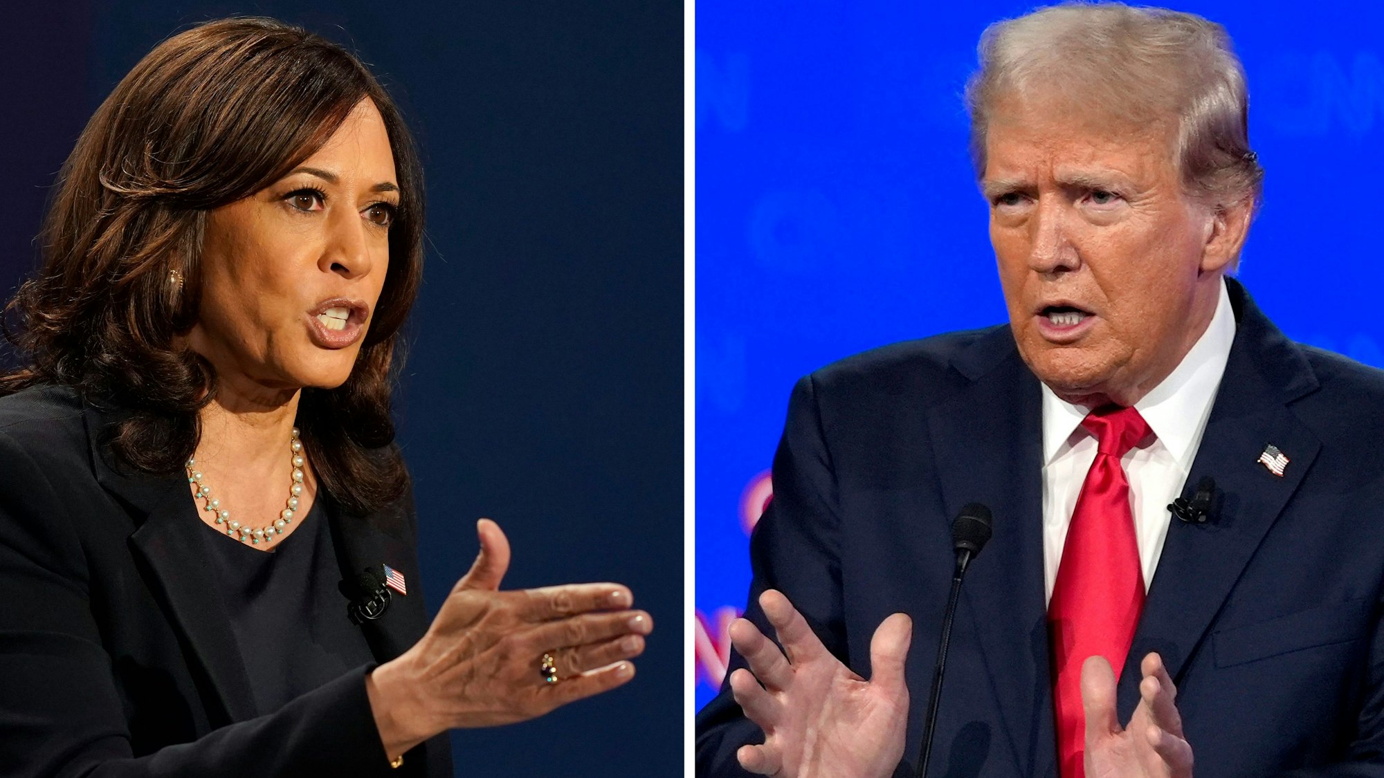 Kamala Harris und Donald Trump sollen sich im September in einem TV-Duell gegenübertreten. (Archivbild)