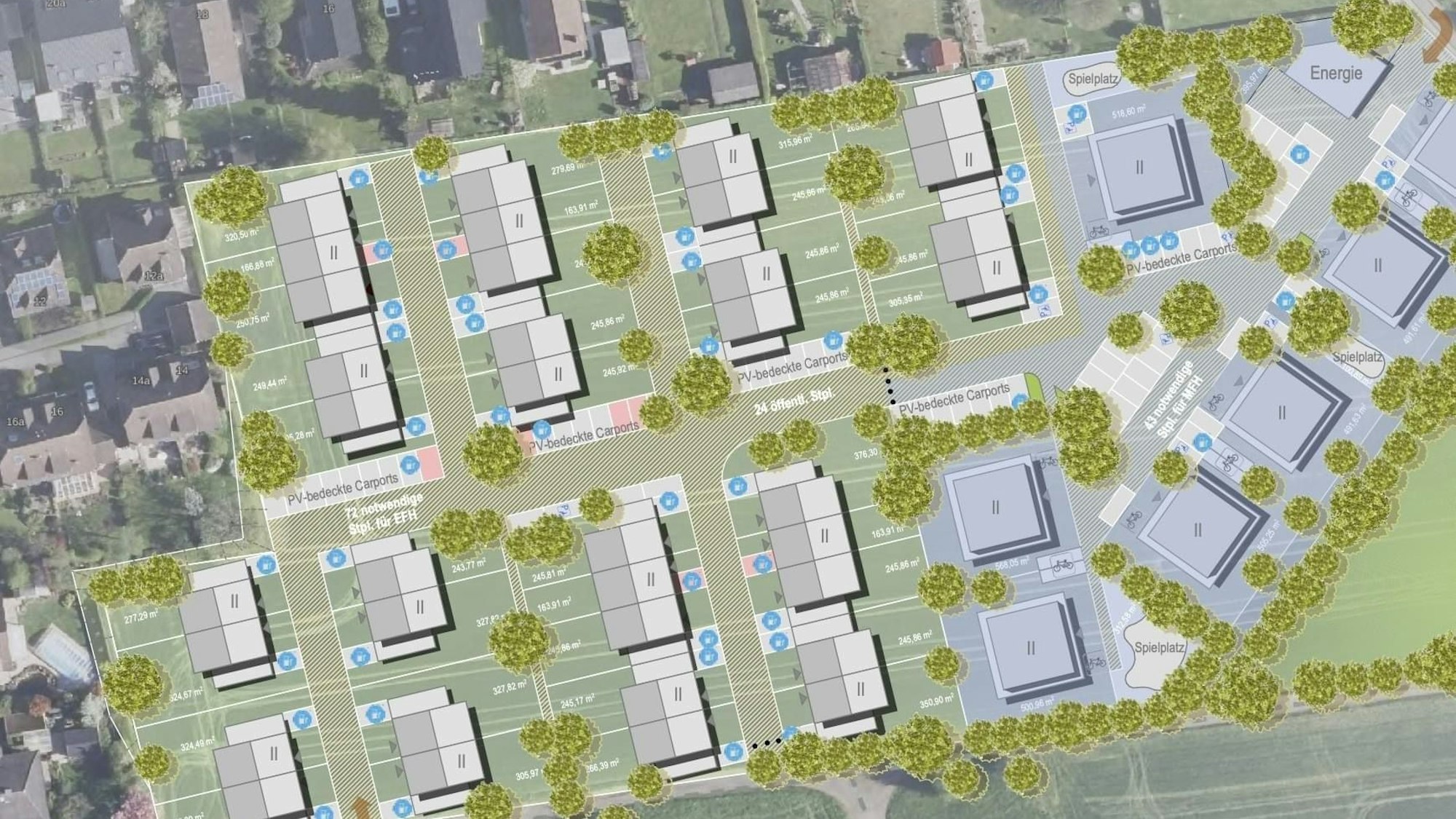 Eine Visualisierung des Neubaugebiets in Scherpemich.