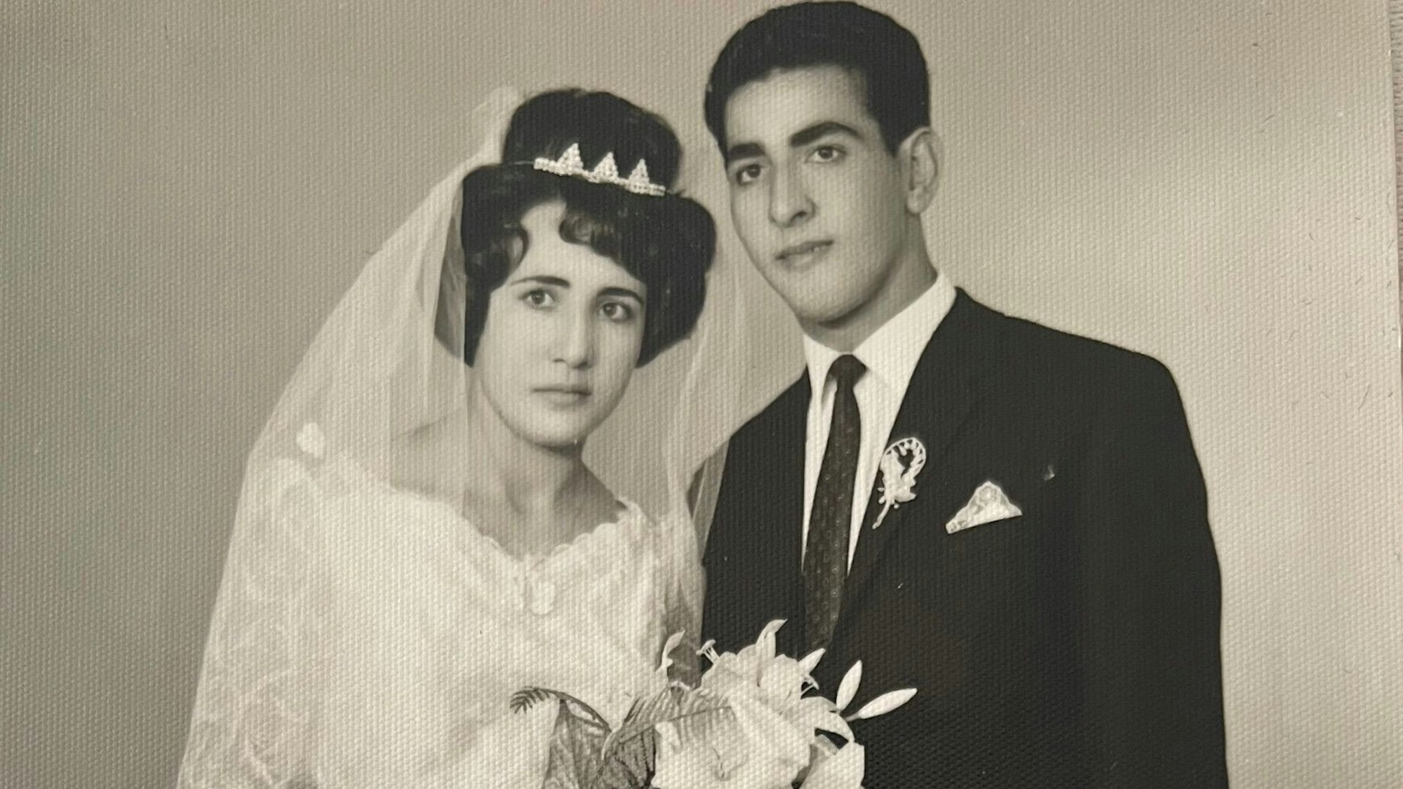 Ein altes Hochzeitsfoto von der Trauung von Fadua und Anton Rishmawi.