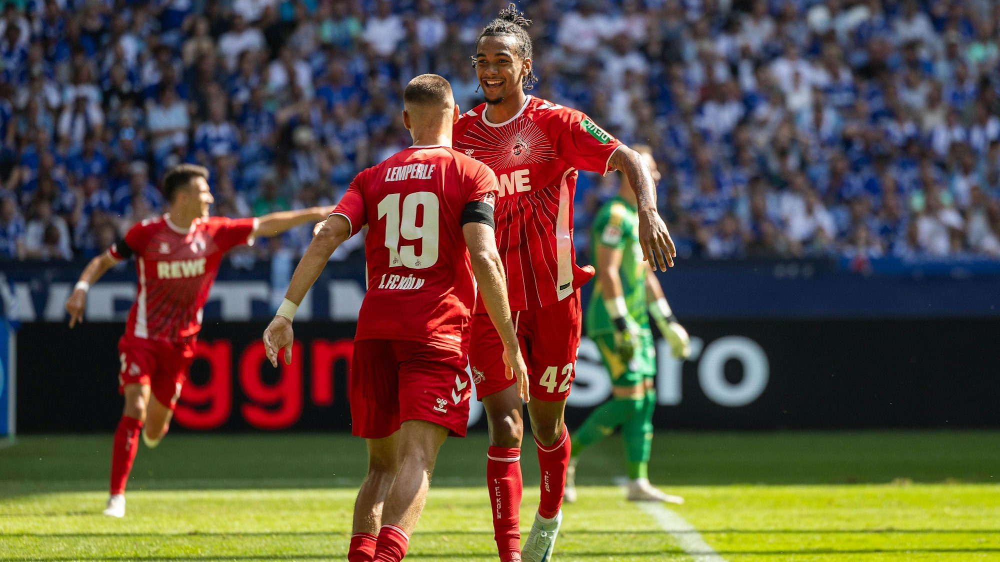 Torjubel zum 0:1 durch Damion Downs