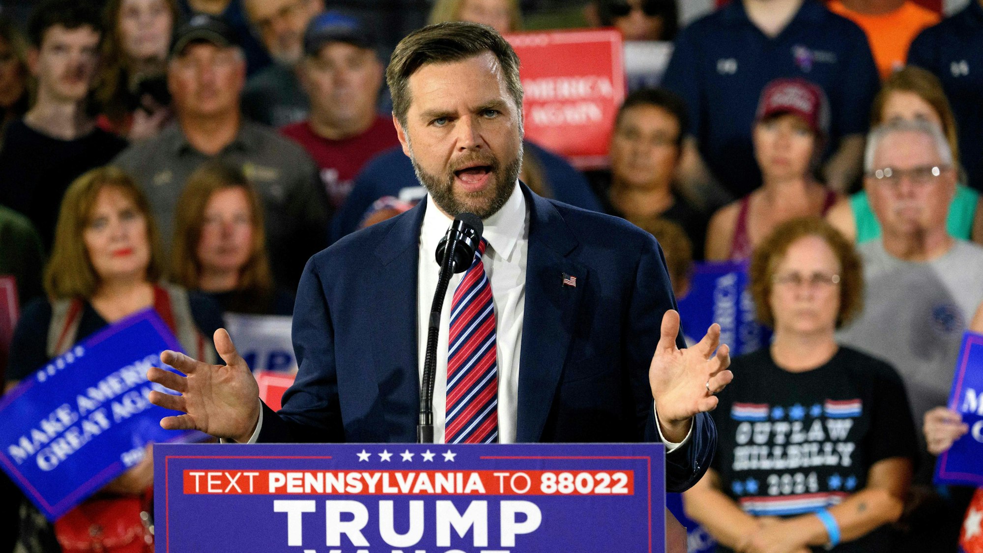 Donald Trump setzt auf die Unterstützung von J.D. Vance.