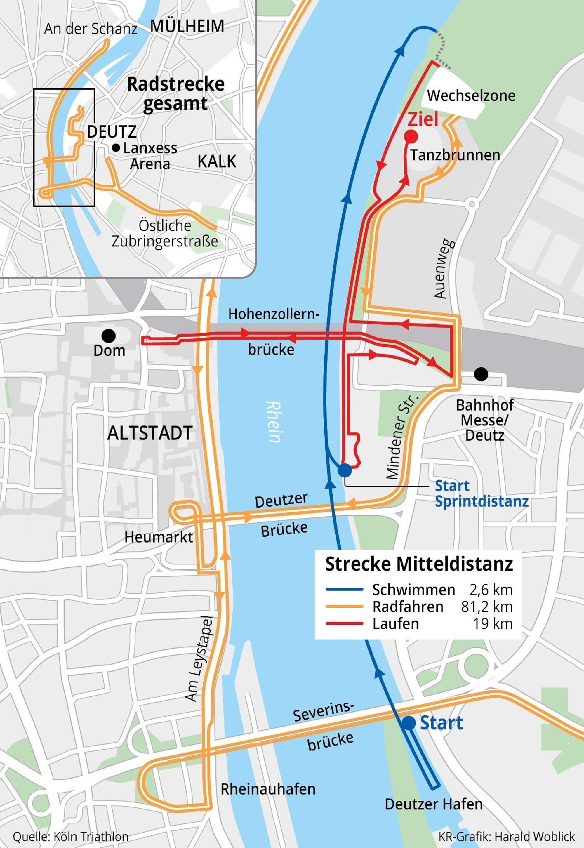 Die Strecke in Köln