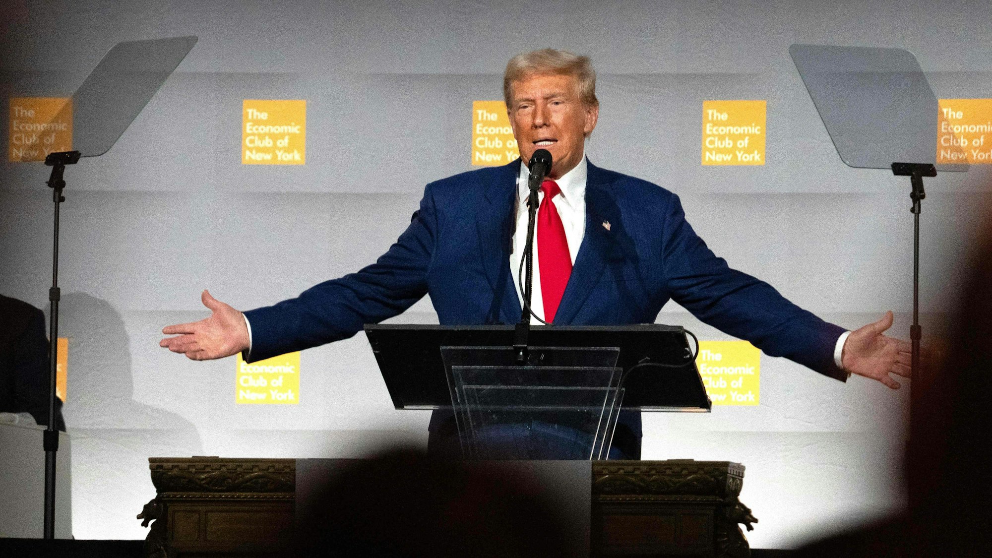 Donald Trump bei seinem Auftritt im Economic Club in New York.