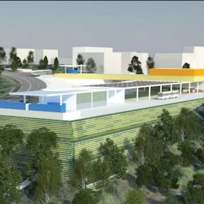 Das Foto zeigt eine Skizze des Mobilhofs