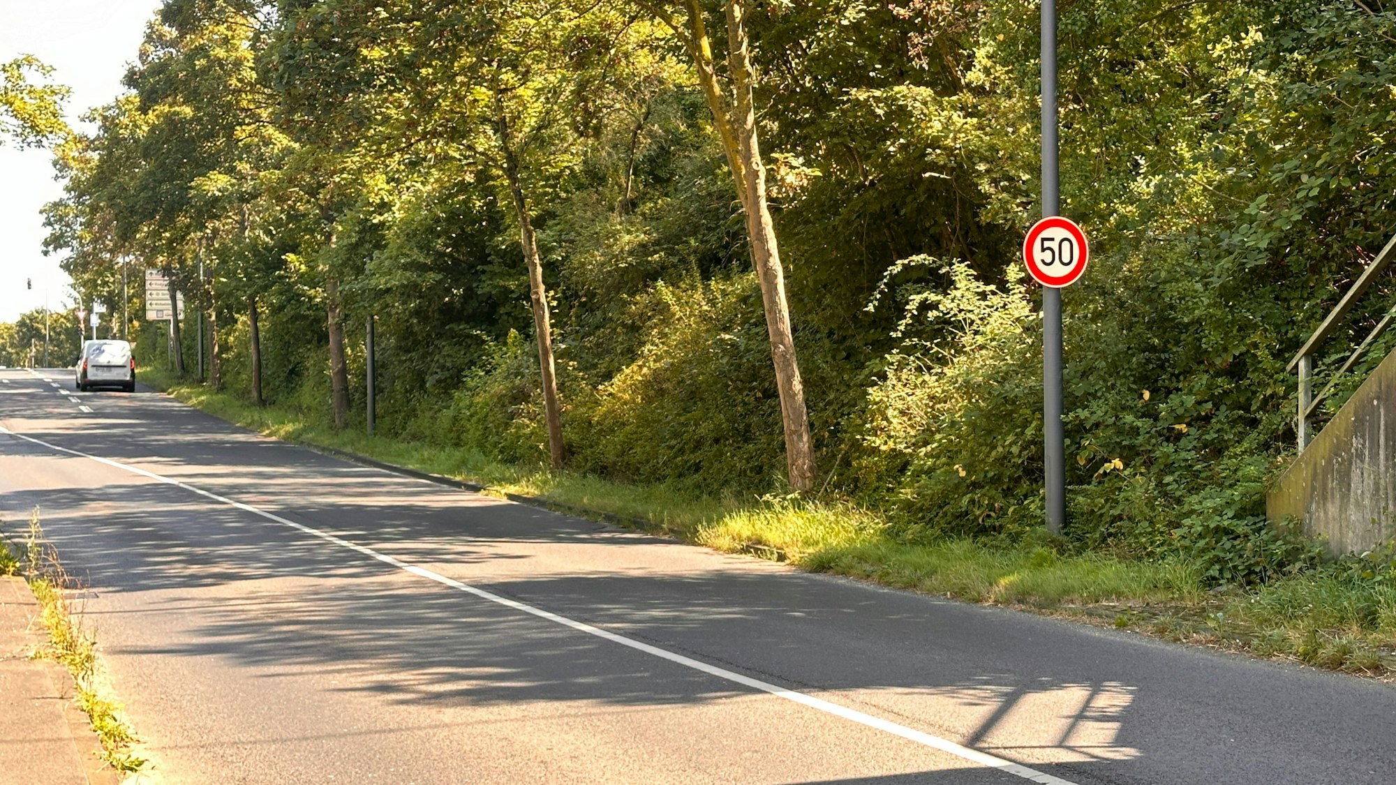 Mittlerweile ist Tempo 50 anstatt Tempo 70 auf der Wattigniesstraße Richtung Kreuzung.
