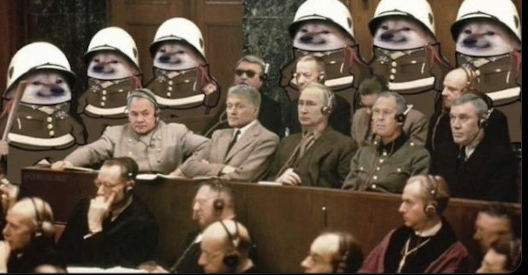 Internet-Meme: Russische Politiker vor dem Nürnberger Militärtribunal