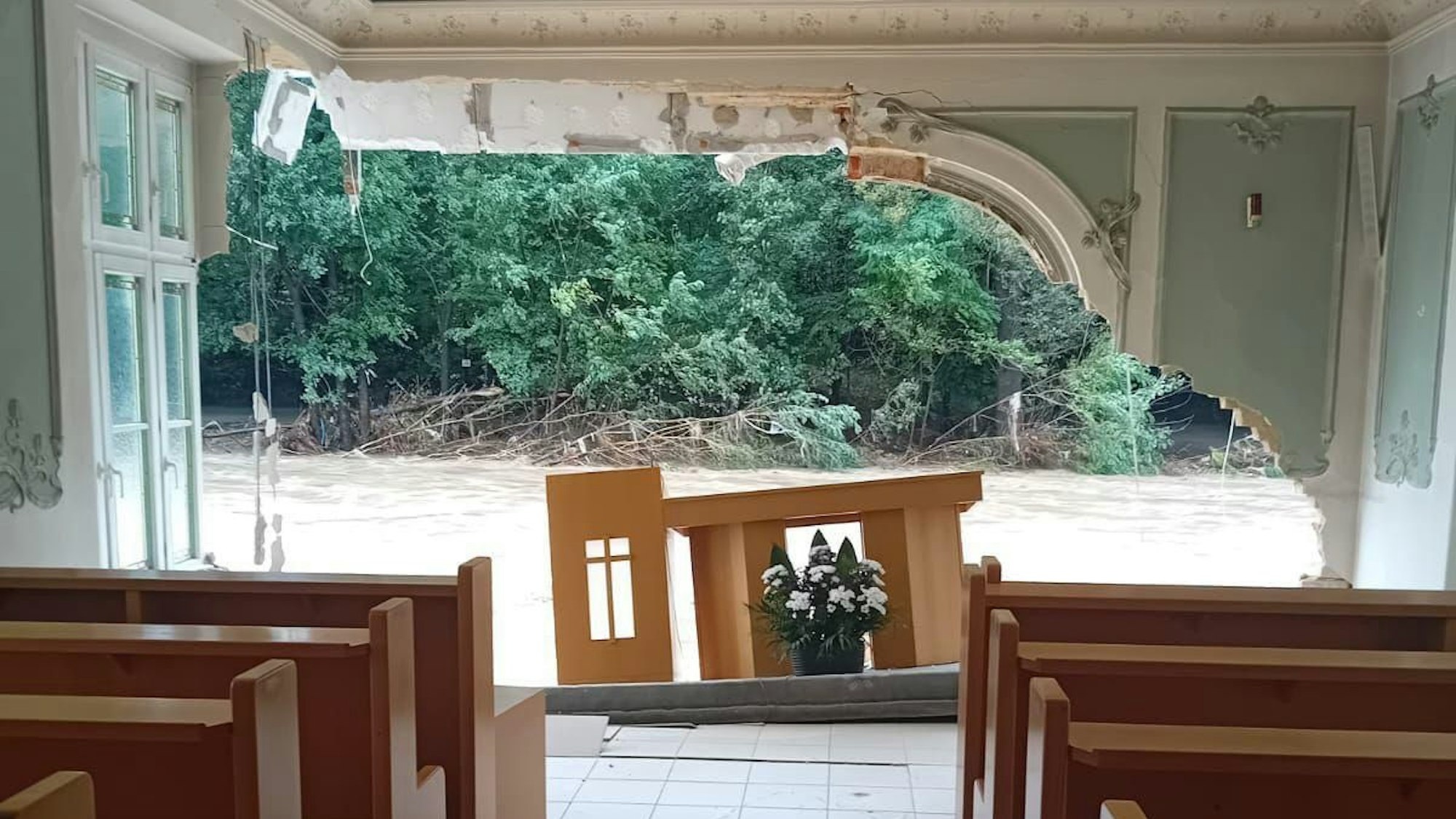 Die Kapelle in Ziegenhals ist stark beschädigt