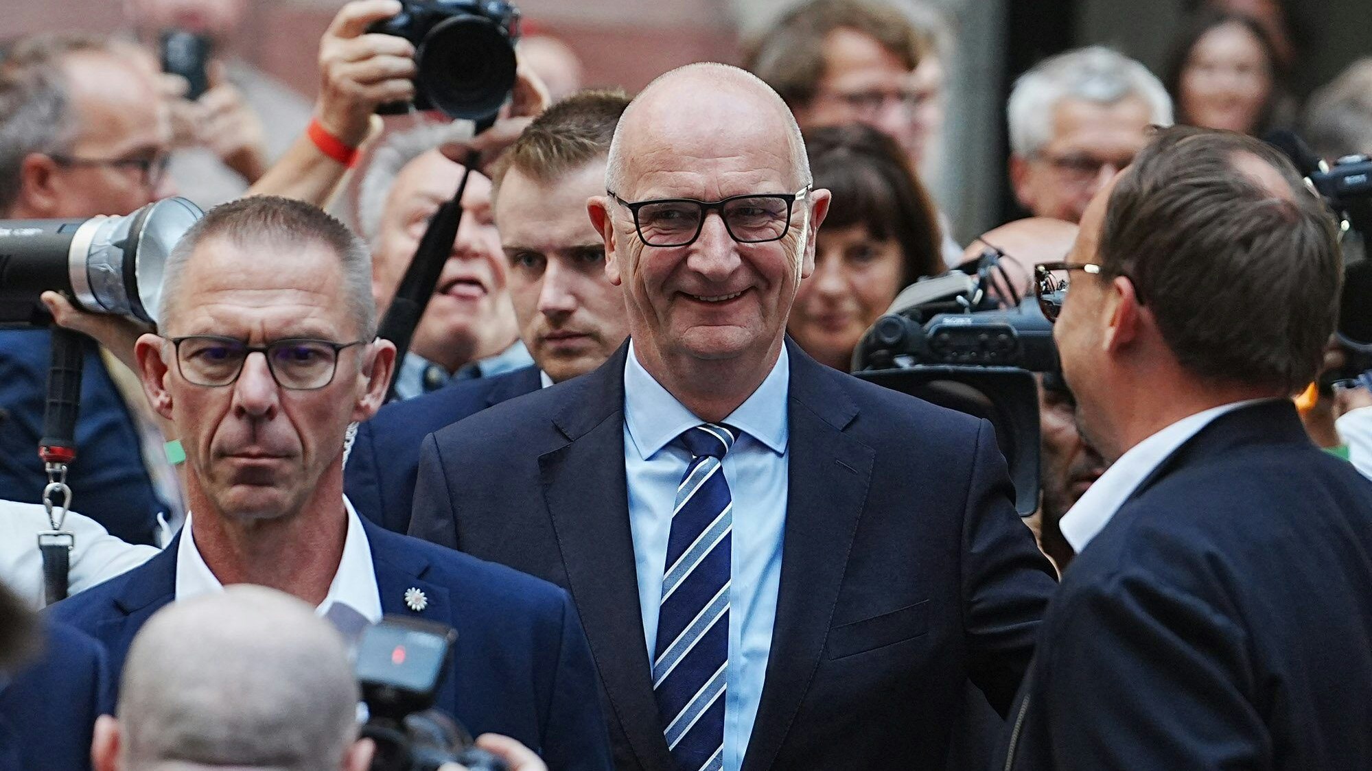 22.09.2024, Brandenburg, Potsdam: Dietmar Woidke, Ministerpräsident und Vorsitzender der SPD in Brandenburg kommt nach Bekanntgabe der ersten Prognosen zur SPD-Wahlparty. In Brandenburg fand am Sonntag die Landtagswahl statt. Foto: Kay Nietfeld/dpa +++ dpa-Bildfunk +++