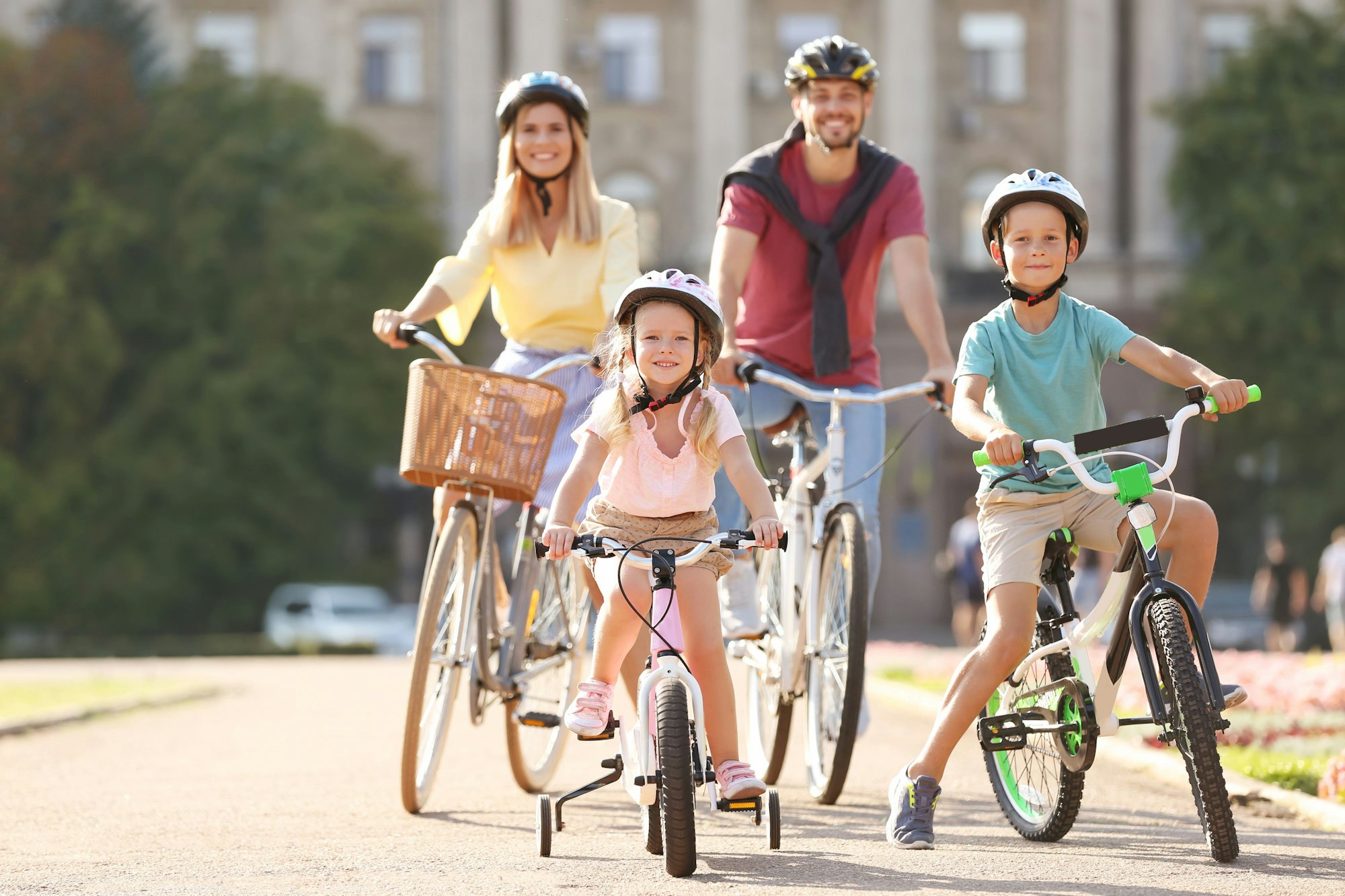 Fahrradtour einer Familie