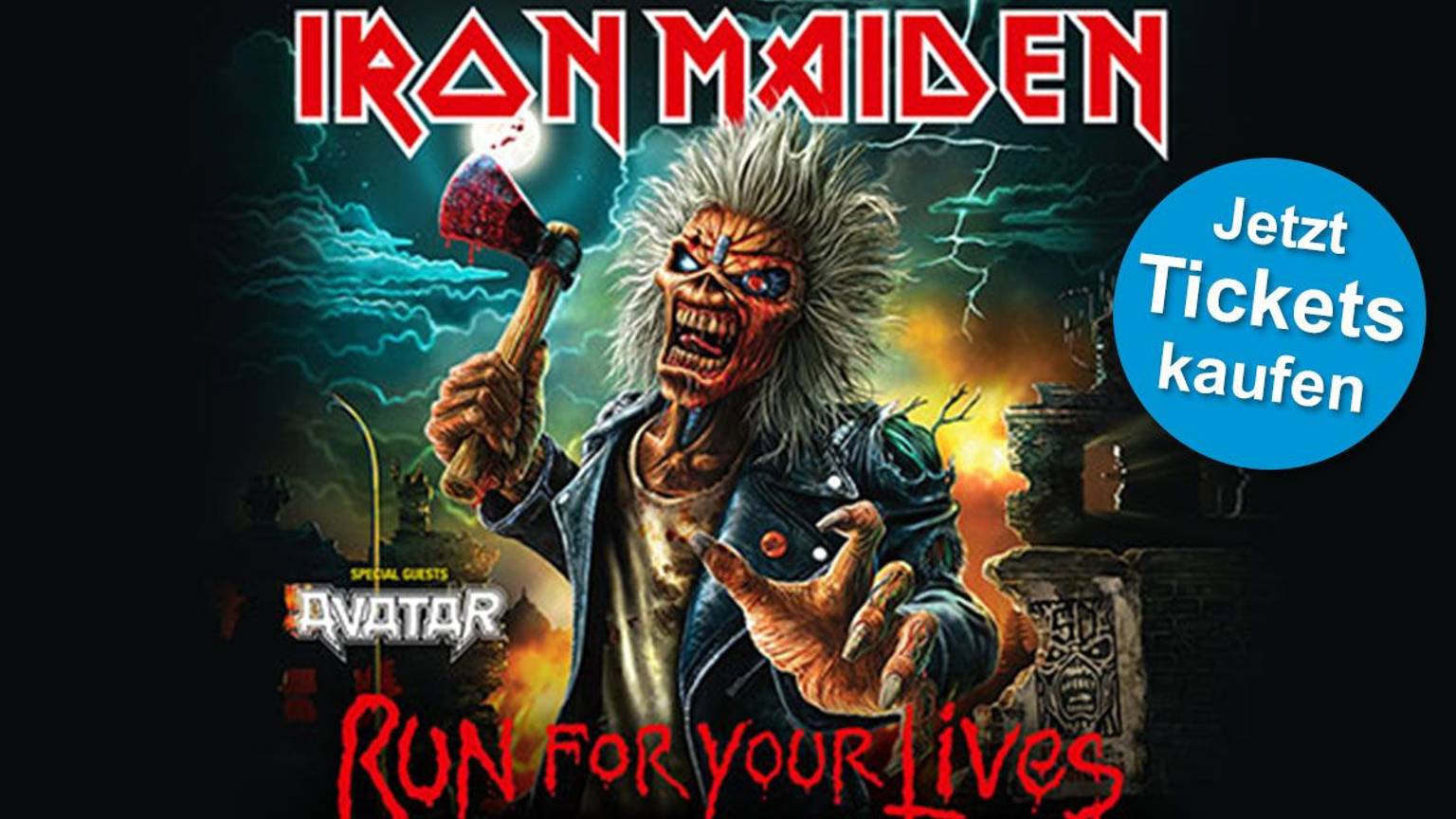 Die Metal-Legenden von Iron Maiden schauen auf ihrer „Run For Your Lives“ World Tour 2025 auch für fünf Konzerte in Deutschland vorbei. Jetzt Tickets besorgen.