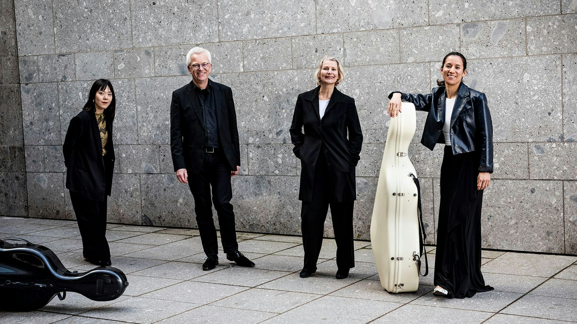 Das Kölner Celloquartett mit. Jee-Hye Bae, Georg Heimbach, Franziska Leube und Angela Chang.