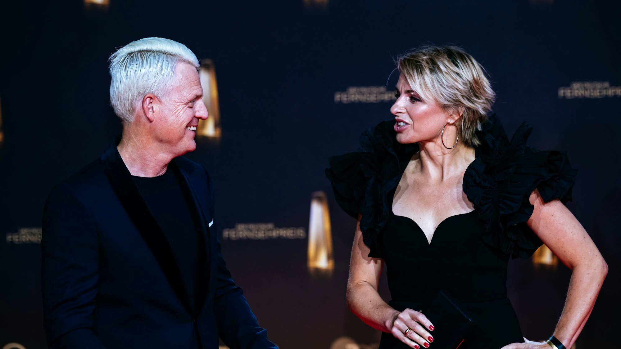 Guido Cantz und Sabine Heinrich liefen zusammen über den Teppich.