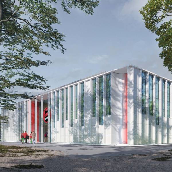 Visualisierung des geplanten Nachwuchsleistungszentrums des 1. FC Köln im Grüngürtel.
