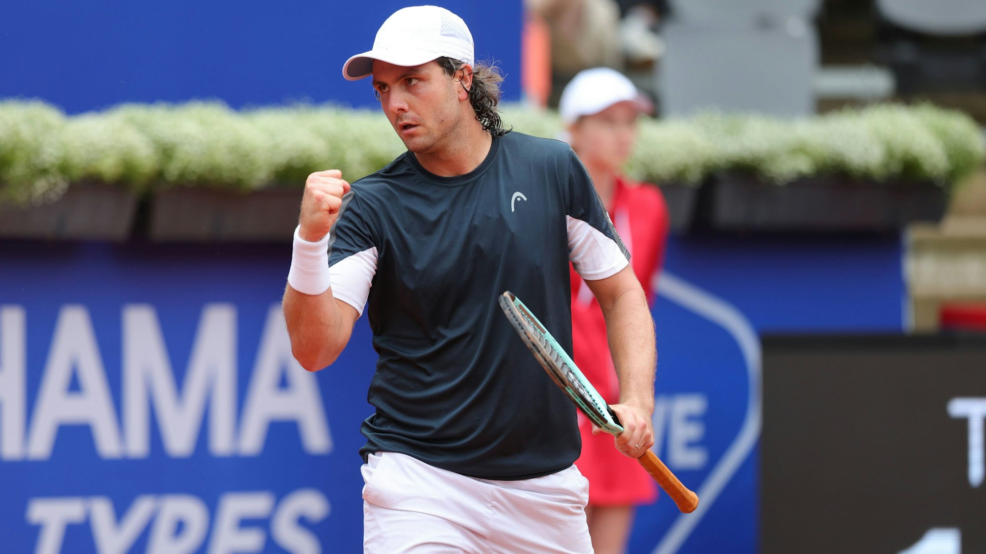 Tennis Herren ATP, Tennis Herren Tennis Herren Tour 500 European Open Hamburg, Hamburg Open ATP 500 2024 Qualifikationsrunde , 13.07.2024, Marco Trungelliti ARG freut sich über den gewonnen Aufschlag *** Tennis Men ATP, Tennis Men Tour 500 European Open Hamburg, Hamburg Open ATP 500 2024 Qualifying Round , 13 07 2024, Marco Trungelliti ARG is happy about winning the serve Copyright: FernandoxSoares