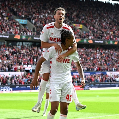 LKölner Torschützen: Luca Waldschmidt (oben) Damion Downs sorgten für die 3:0-Führung gegen Karlsruhe.