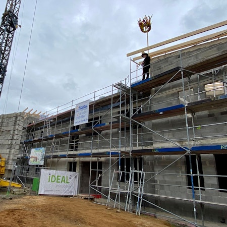 Zu sehen ist der Rohbau der Kita.