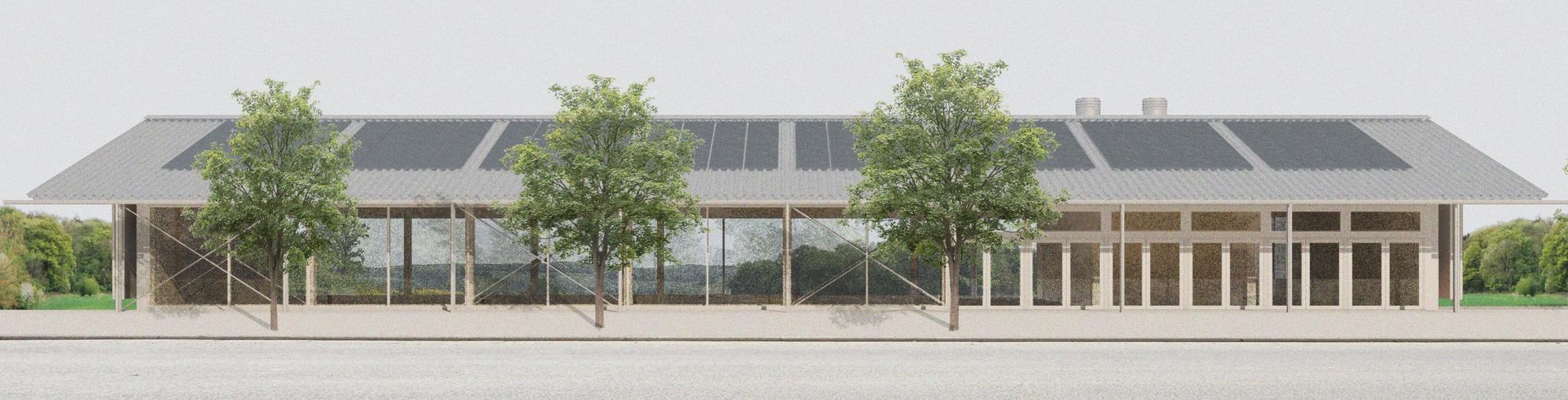 Eine Grafik der geplanten Halle.