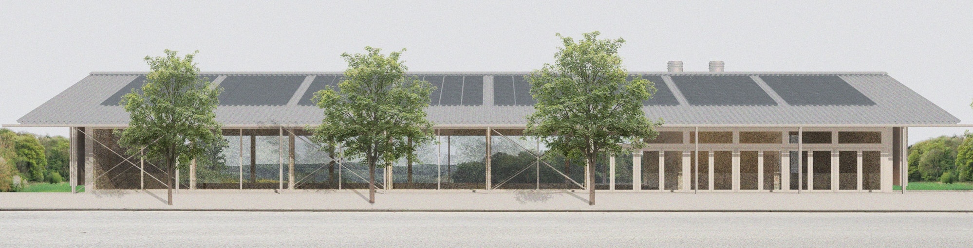 Eine Grafik der geplanten Halle.
