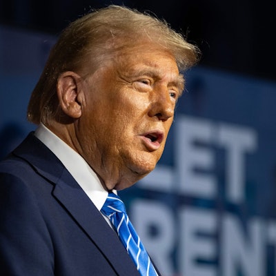 MILWAUKEE, WISCONSIN - OCTOBER 1: Former President and Republican Presidential nominee Donald Trump speaks at a press conference in the Discovery Center on October 1, 2024 in Milwaukee, Wisconsin. Trump spoke to reporters about citizens being able to choose their own schools and promises he would keep if elected. Jim Vondruska/Getty Images/AFP (Photo by Jim Vondruska / GETTY IMAGES NORTH AMERICA / Getty Images via AFP)