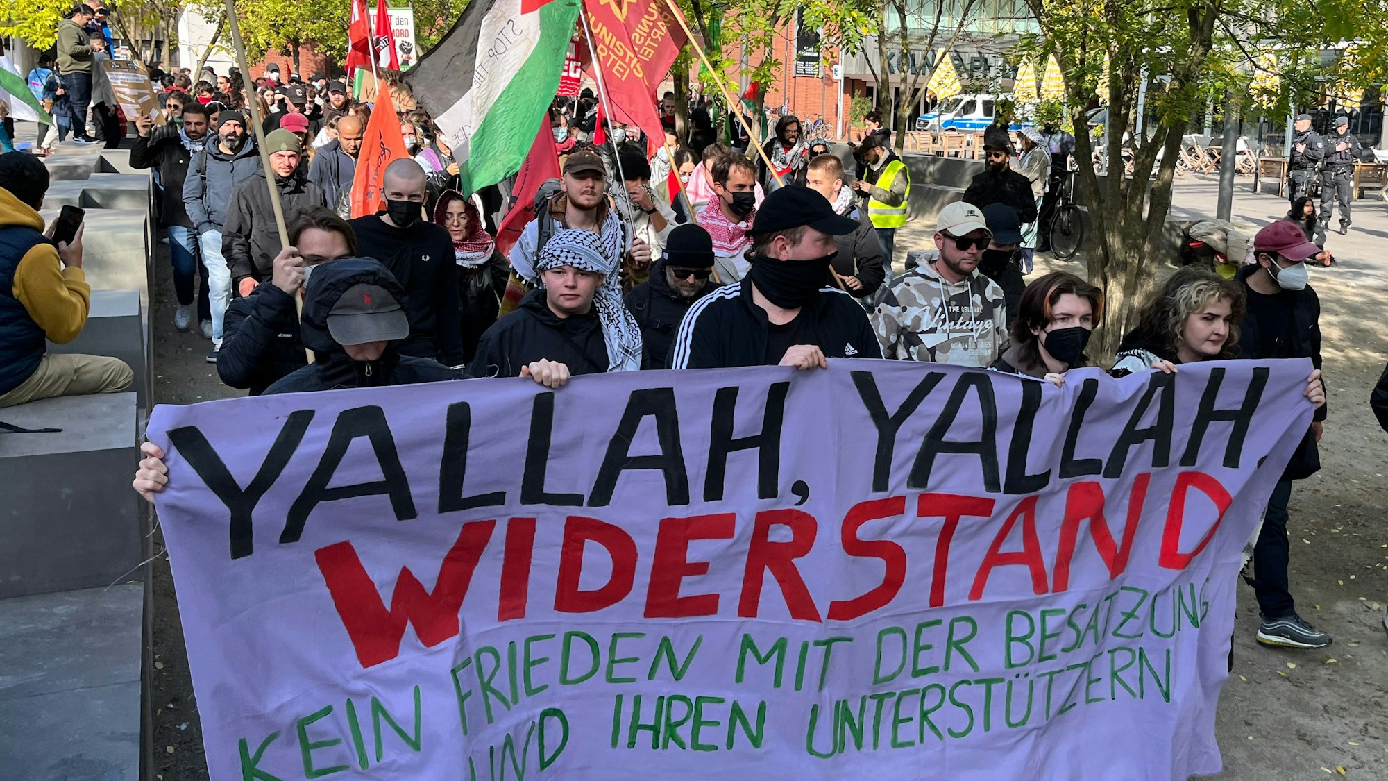 Das Leid der Zivilbevölkerung in Gaza muss enden, so die Forderung der Demonstration „Freiheit für Palästina“.