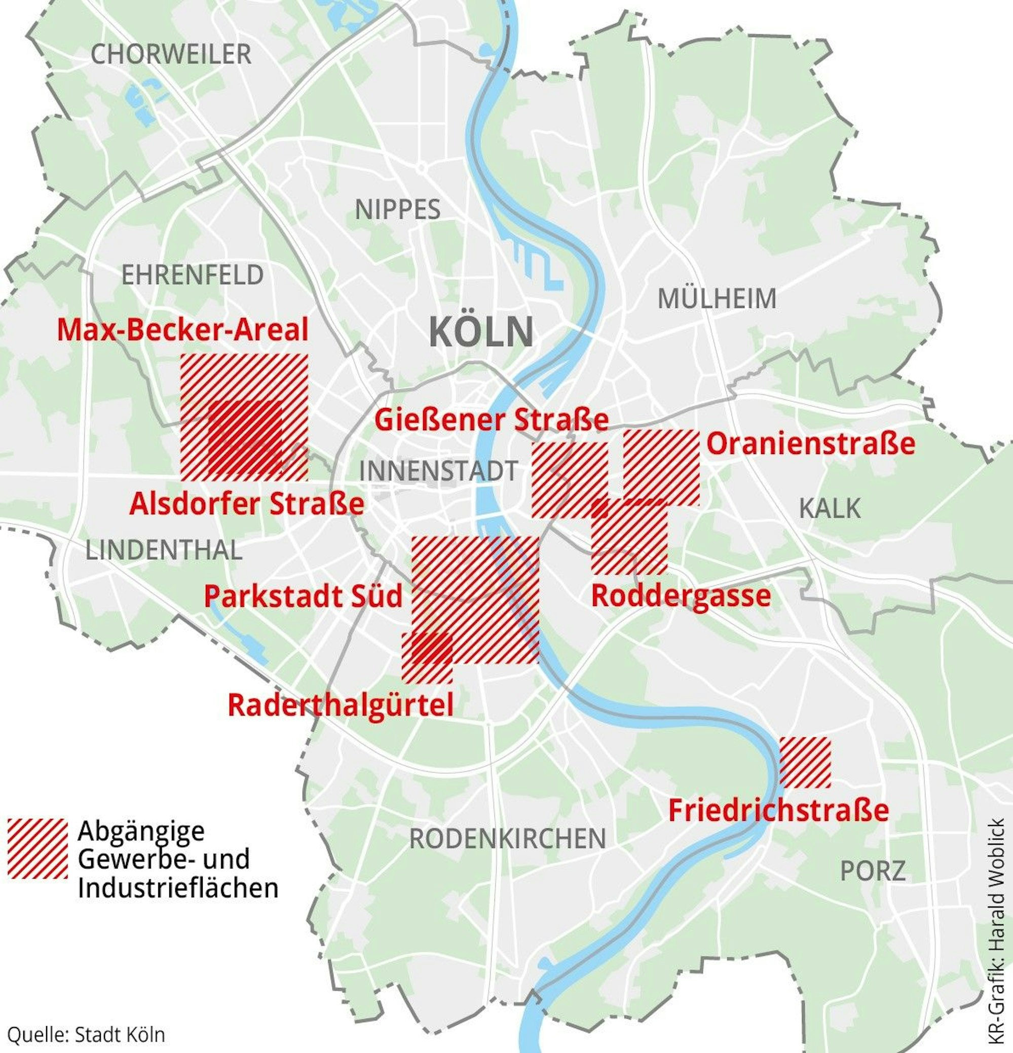 Wegfallende Gewerbegebiete
