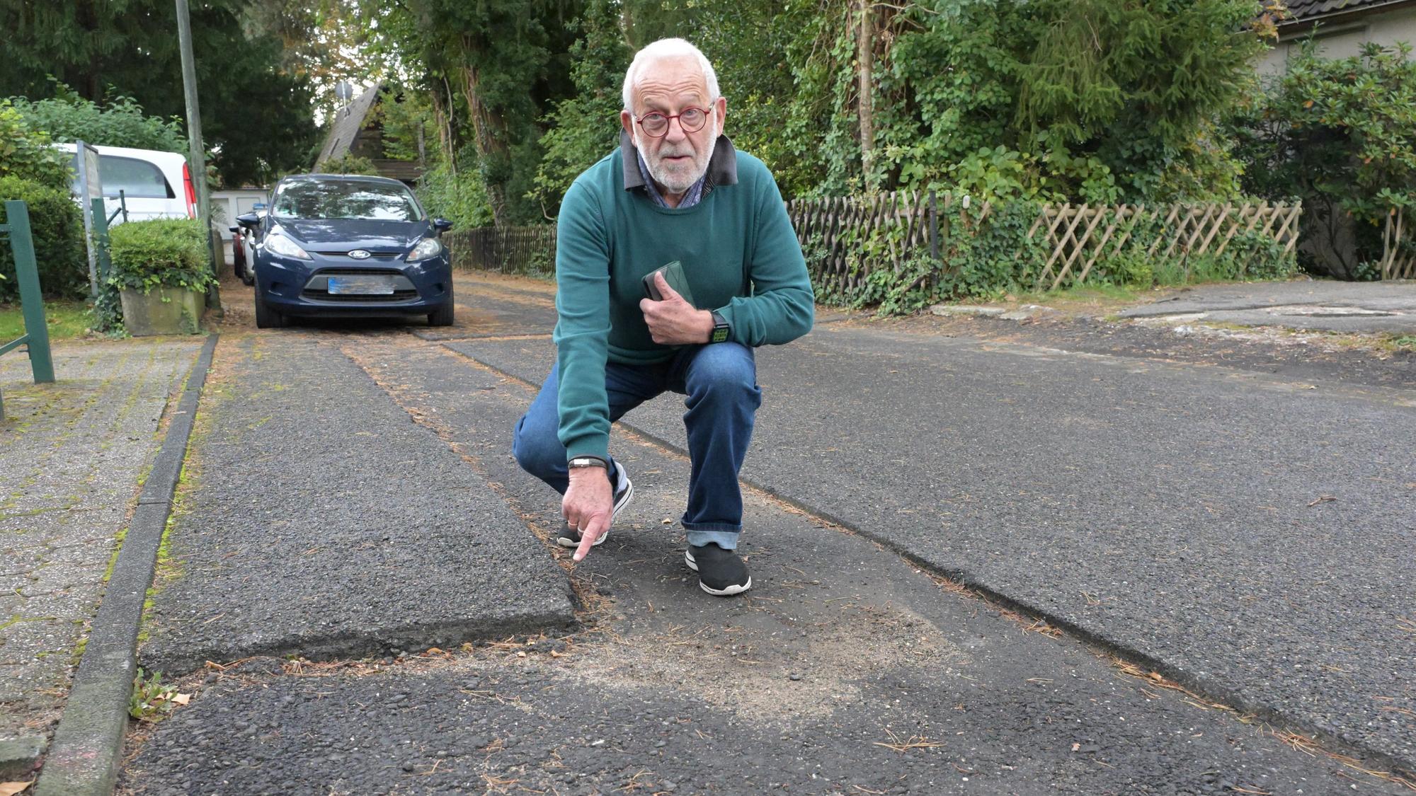 Eine der vielen kritisierten Stolperkanten nach dem Ausbau für das Glasfaserkabel.