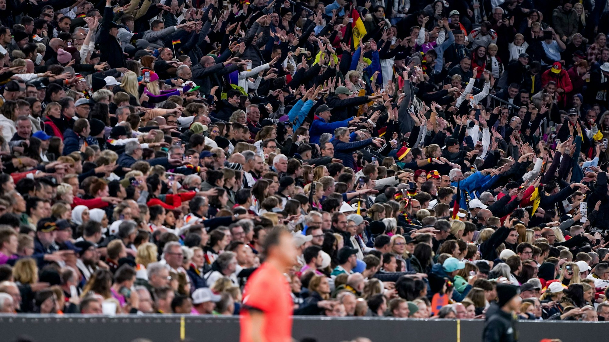 2024-10-14 Germany v Netherlands: The fans do the wave during the UEFA Nations League 2024/2025 League A Group 3 match between Germany and Netherlands at Allianz Arena on October 14, 2024 in Munich, Germany.