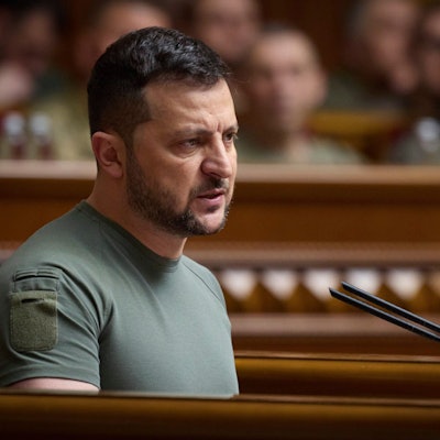 Wolodymyr Selenskyj, Präsident der Ukraine, während einer Sitzung des ukrainischen Parlaments. (Archivbild)