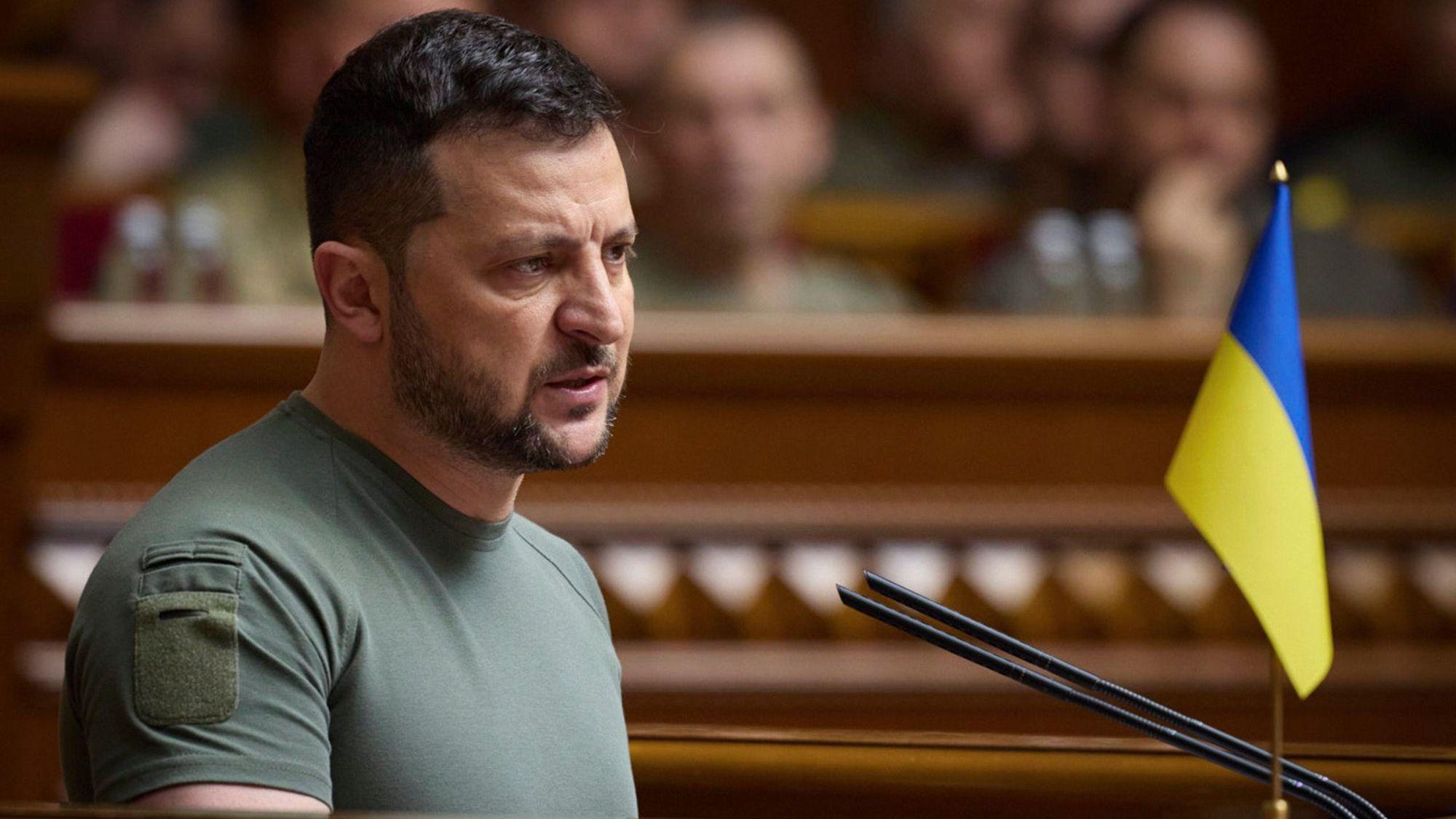 Wolodymyr Selenskyj, Präsident der Ukraine, während einer Sitzung des ukrainischen Parlaments. (Archivbild)