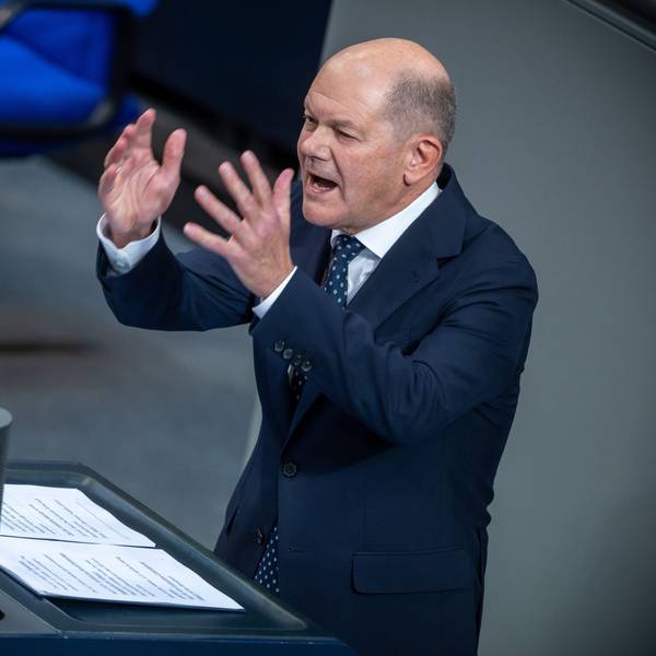 16.10.2024, Berlin: Bundeskanzler Olaf Scholz (SPD), spricht bei einer Regierungserklärung zum EU-Gipfel im Bundestag. Foto: Michael Kappeler/dpa +++ dpa-Bildfunk +++