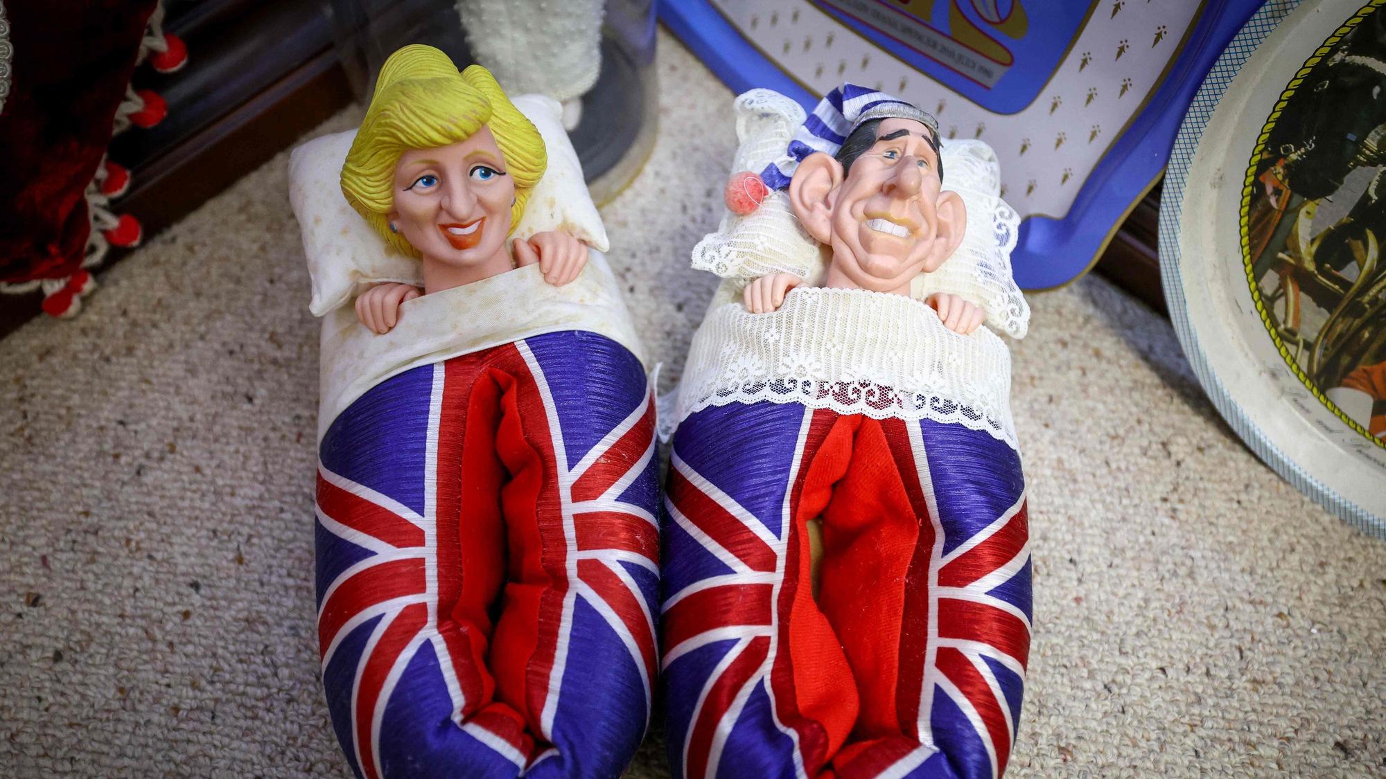 Items are displayed from Jan Hugo's collection of memorabilia of the British royal family, at her home near the town of Cessnock on October 15, 2024.