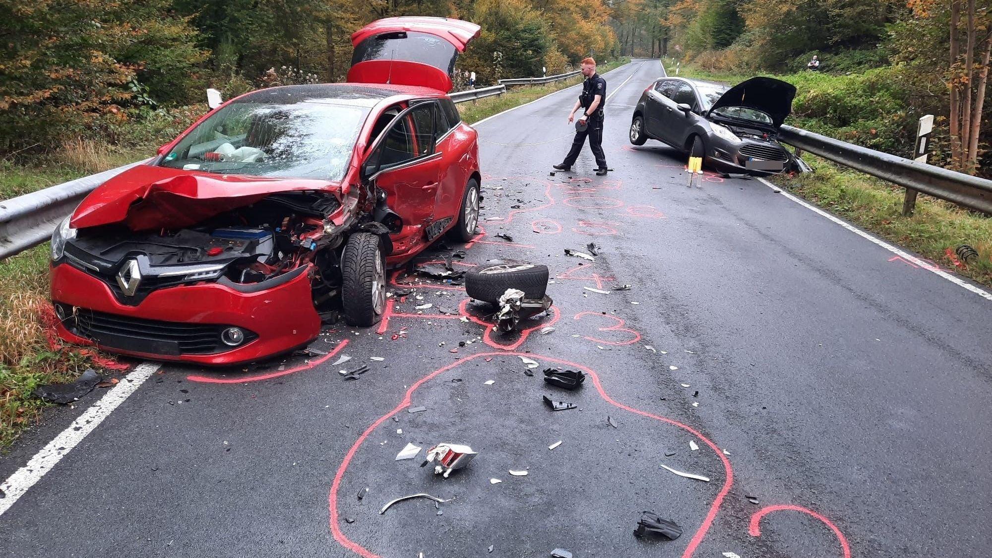 Unfall auf der Schmelztalstraße zwischen Bad Honnef und Aegidienberg.