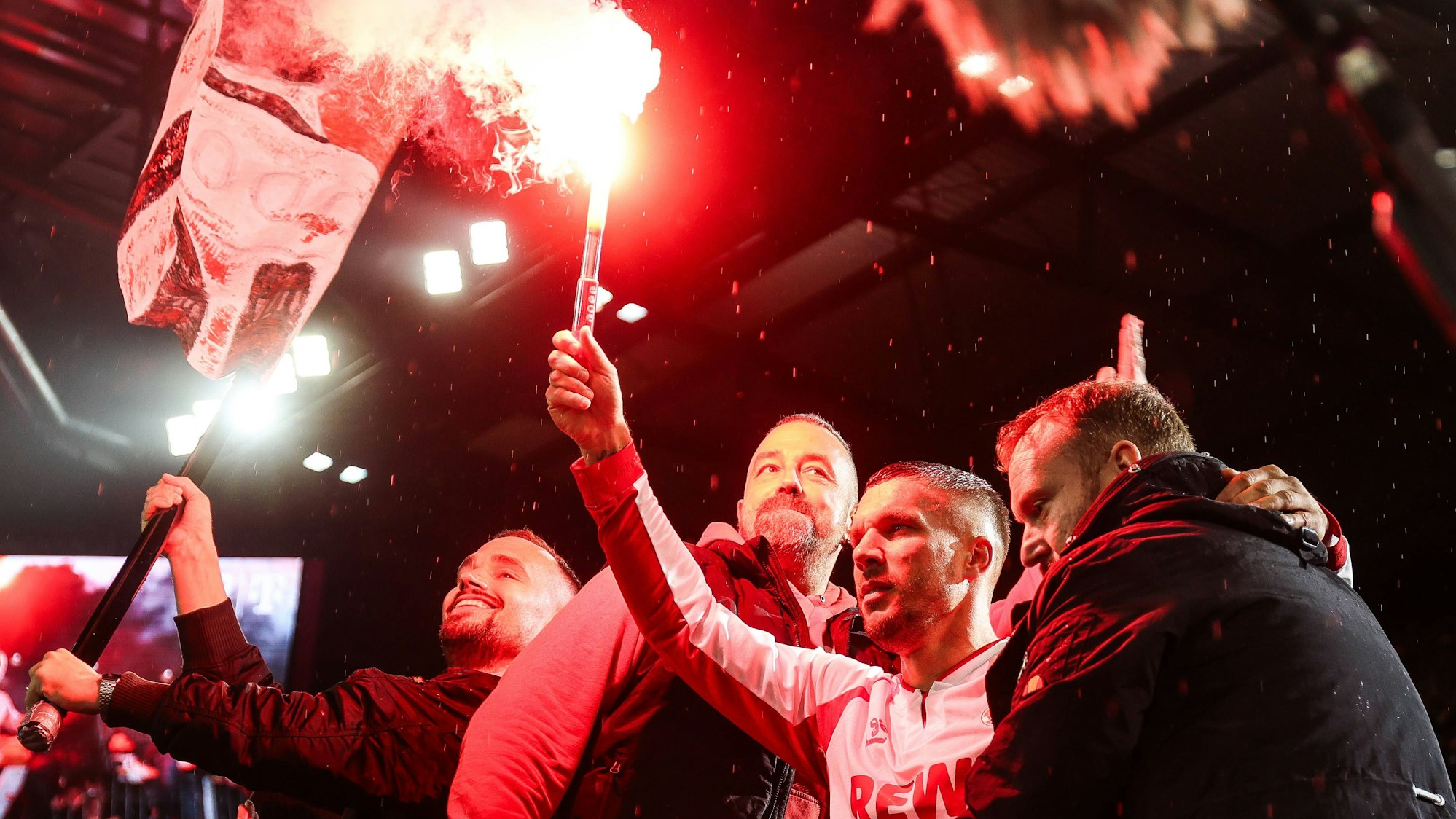 Lukas Podolski bei seinem Abschiedsspiel im Rheinenergie-Stadion.