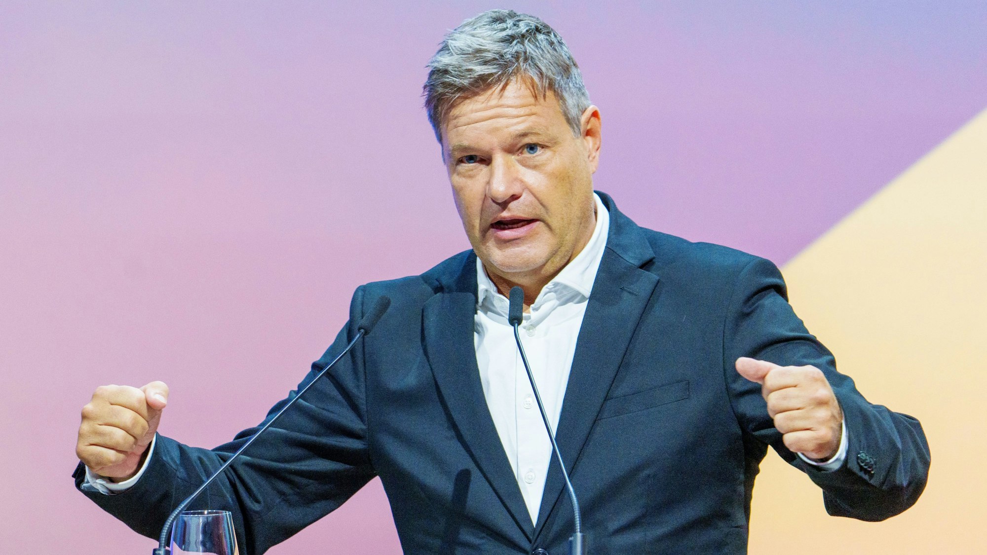 Robert Habeck (Bündnis90/Die Grünen), Bundesminister für Wirtschaft und Klimaschutz, spricht auf dem Digital-Gipfel 2024.