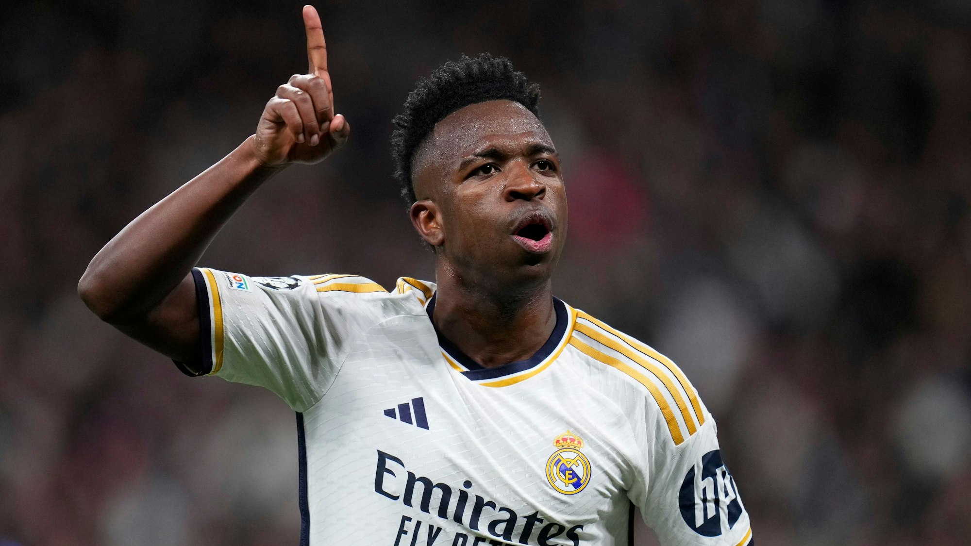 Vinicius Junior von Real Madrid jubelt über einen Treffer.