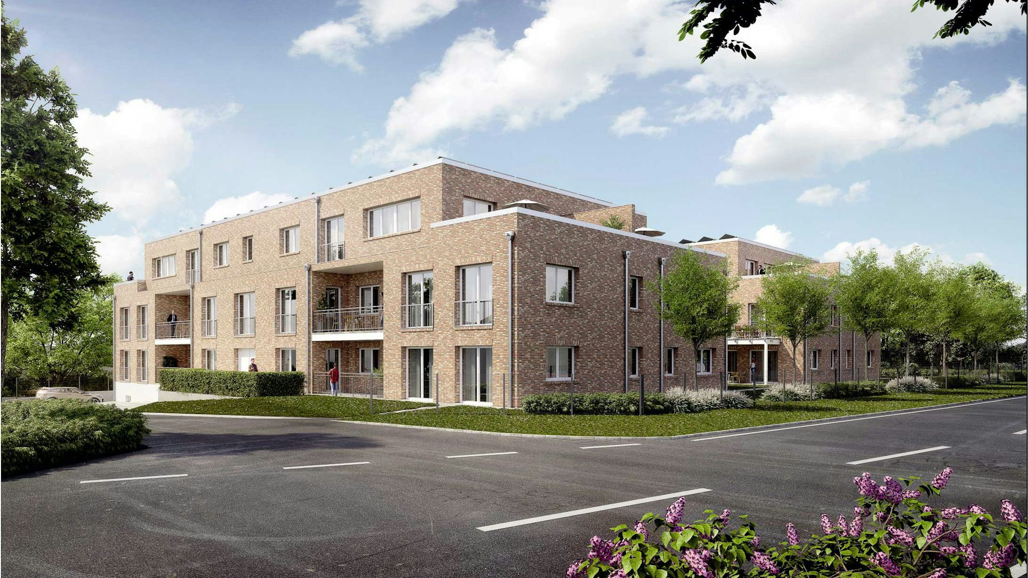 Spatenstich für das Neubaugebiet in Seelscheid „Vielfalt in der Krautbitze“, Visualisierung mit Ansicht von der Frauenstraße.