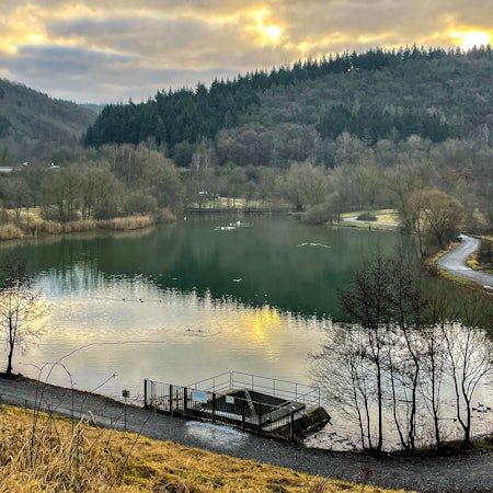 Das Hochwasser-Rückhaltebecken in Eicherscheid.