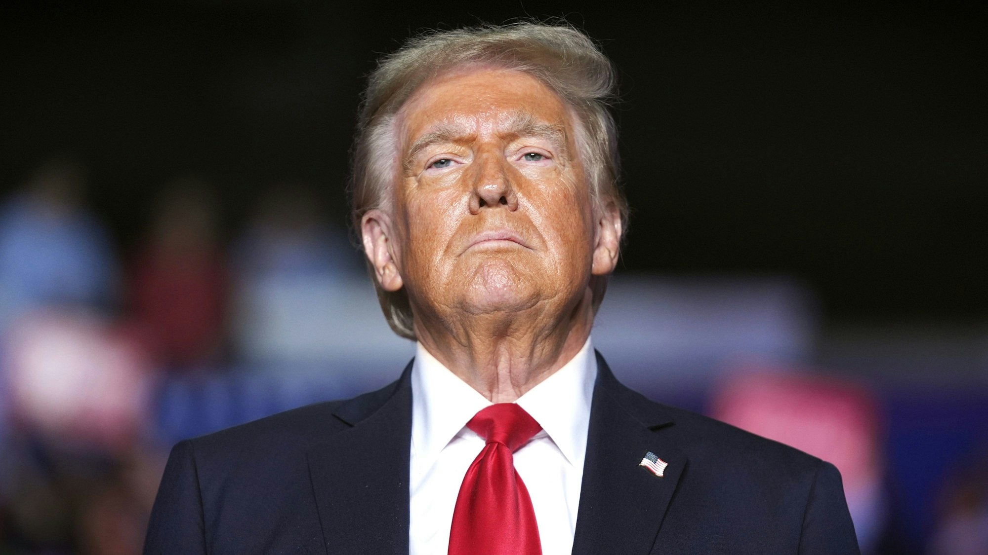 Donald Trump bei einem Wahlkampfauftritt in North Carolina.