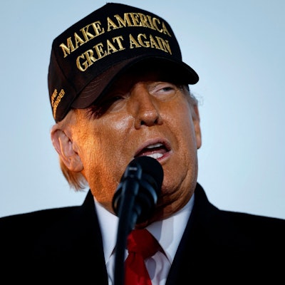 Donald Trump bei seinem Wahlkampfauftritt in North Carolina am Sonntag.