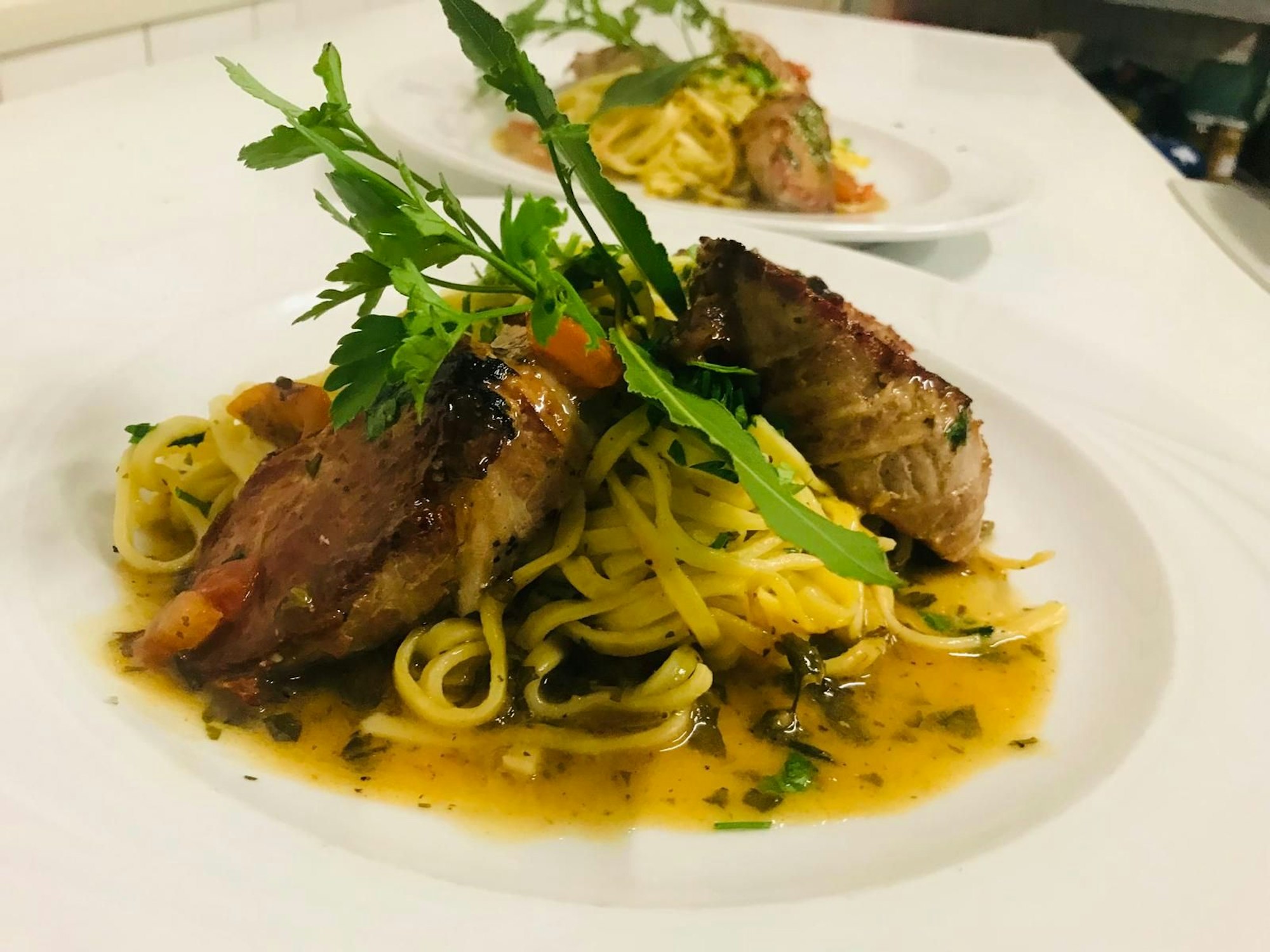 Italienische Pasta und Salate werden vornehmlich über die Wochenkarte angeboten