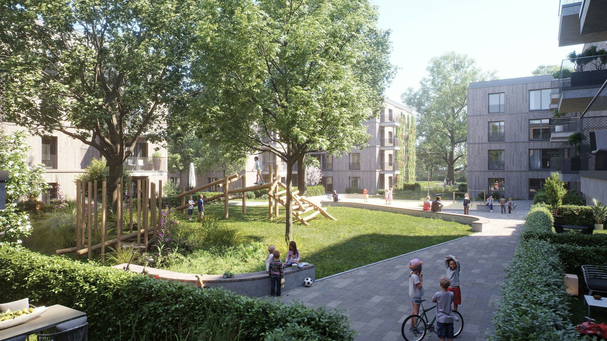 290 Wohnungen, sowie Nahversorger, Drogeriemarkt, ein Café und eine Apotheke sollen Bestandteil der „Neue Mitte Michaelshoven“ werden.