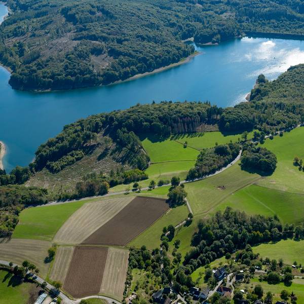 Luftbild von der Wiehltalsperre