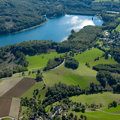 Luftbild von der Wiehltalsperre