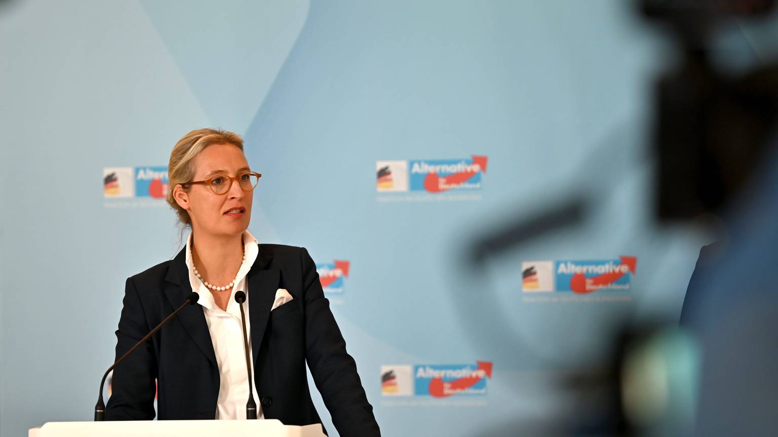 ARCHIV - 15.10.2024, Berlin: Alice Weidel, AfD-Bundesvorsitzende und Fraktionsvorsitzende der AfD, gibt ein Statement im Reichstag.
