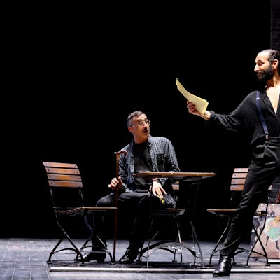 Voller Körpereinsatz: Massimo Sinató bei der „Moulin Rouge“-Probe im Musical Dome.