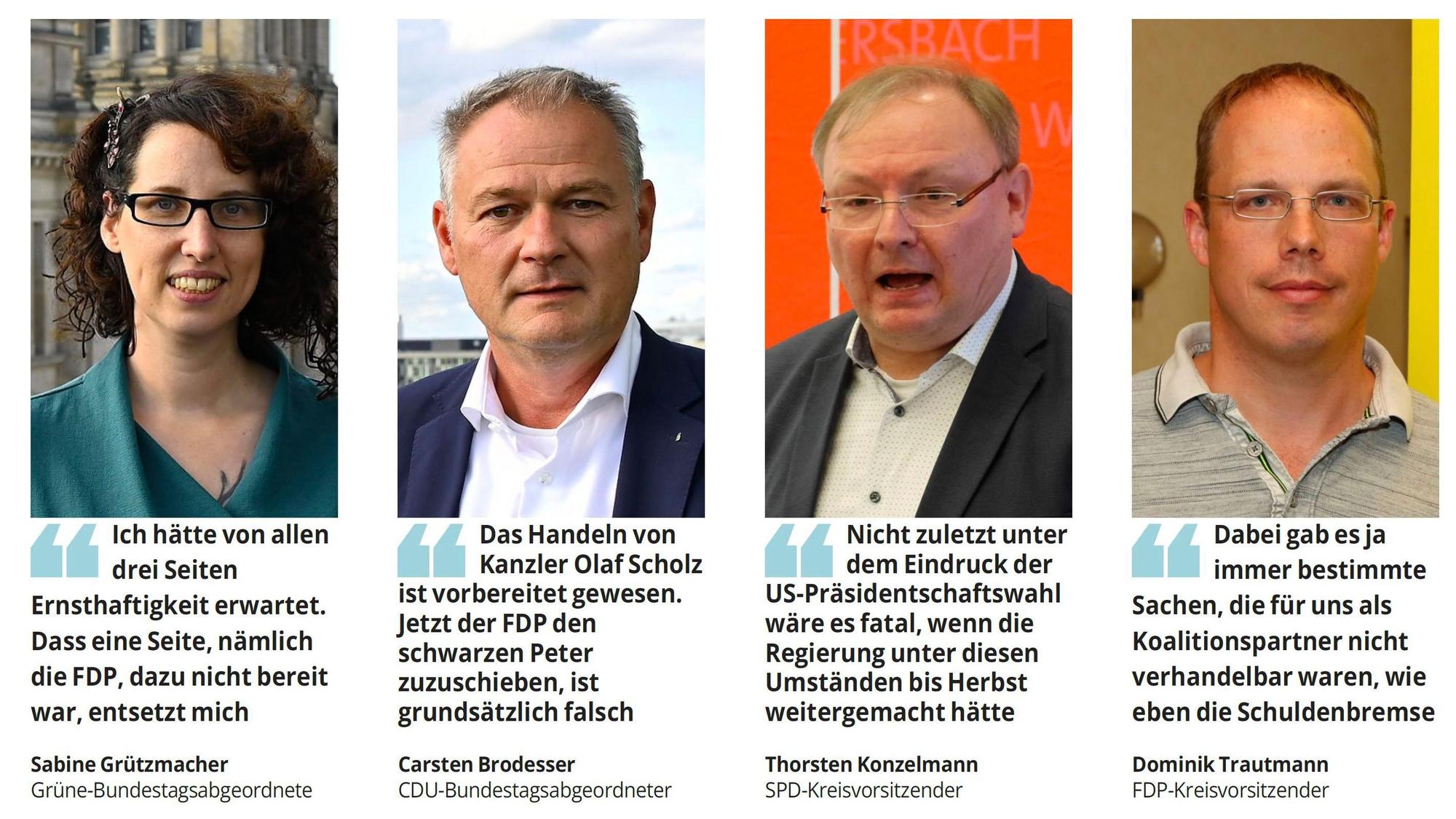 Oberbergische Politiker nehmen Stellung zum Bruch der Ampel-Koalition.
