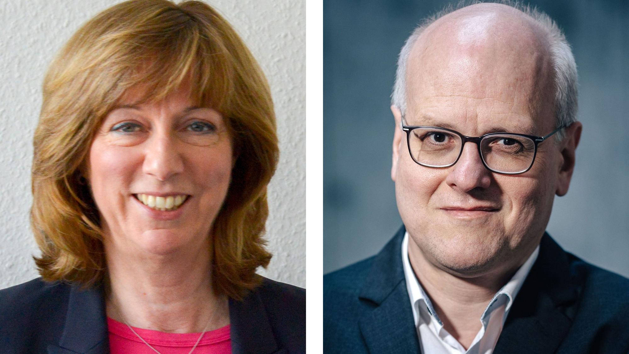 Cordula von Wysocki, Chefredakteurin der Kölnischen Rundschau, und ihr Nachfolger Dr. Raimund Neuß