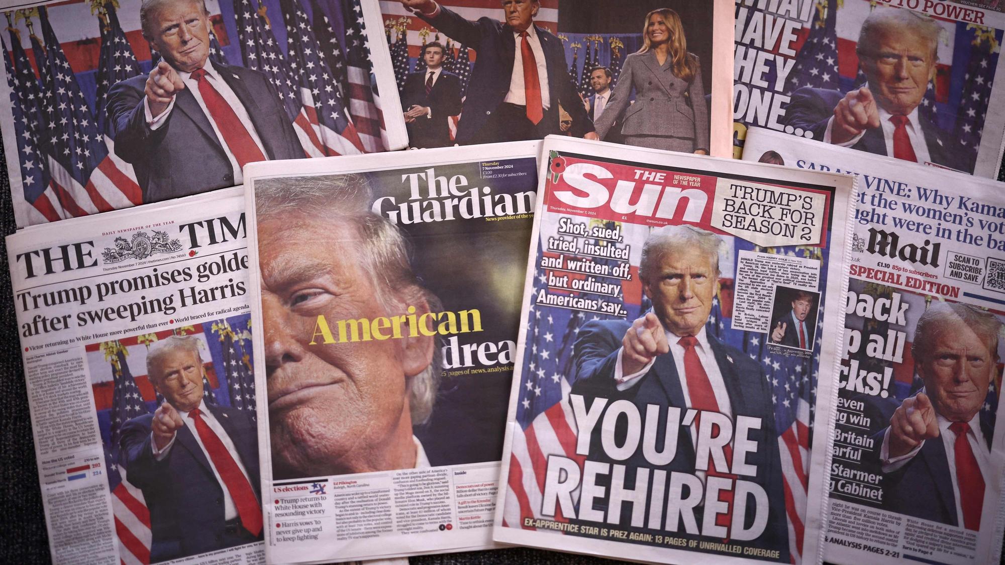 Er ist wieder da: Donald Trump auf den Titelseiten der Zeitungen.